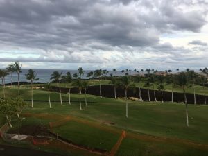 View of golf course and ocean